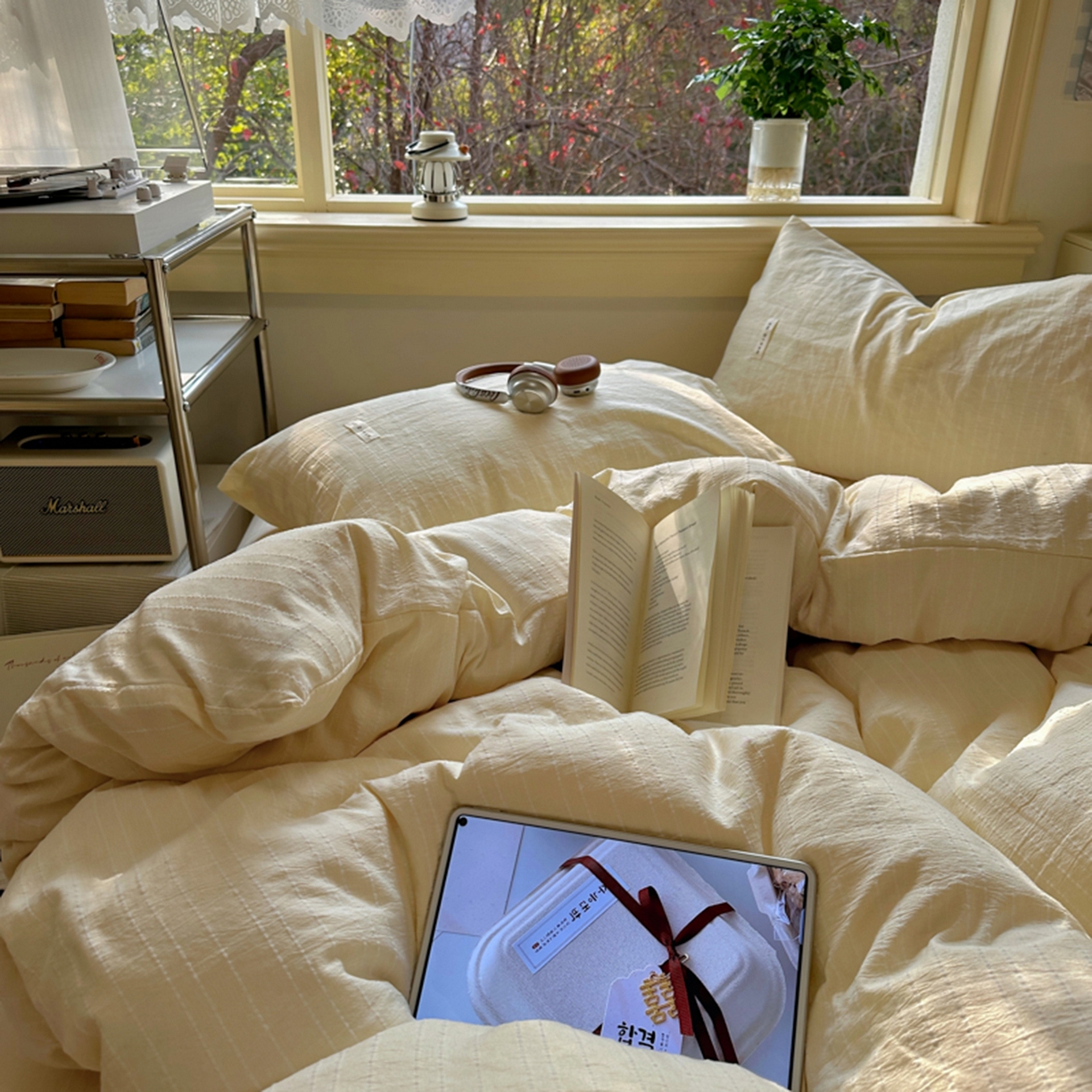 91家纺网 家纺一手货源 找家纺 （总）阿曼达 2026新款简约素色亚麻风纯色无印四件套-素然