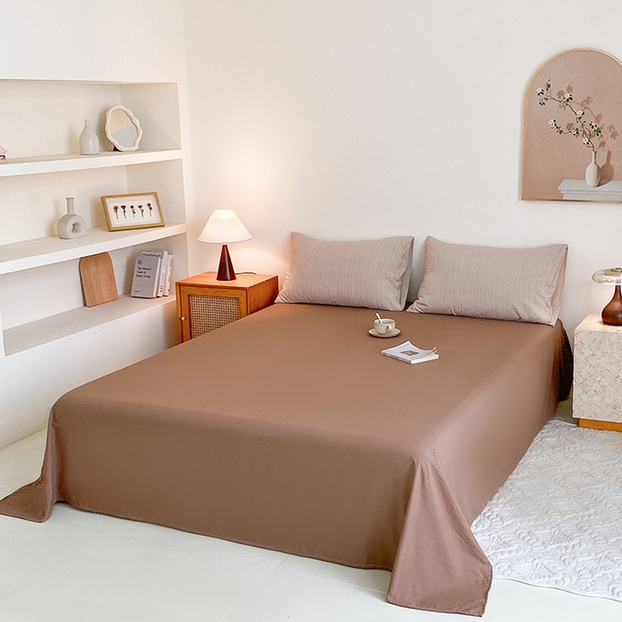 91家纺网 家纺一手货源 找家纺 瑜珠家纺 2026新款水洗棉提花四件套-绵屿 绵屿-咖色