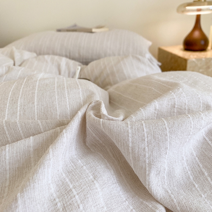 91家纺网 家纺一手货源 找家纺 瑜珠家纺 2026新款水洗棉提花四件套-绵屿 绵屿-卡其