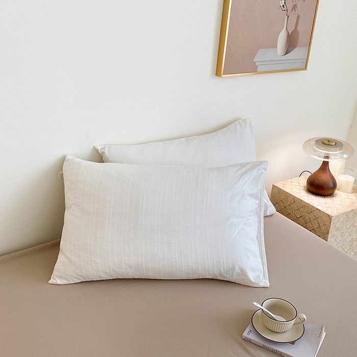 91家纺网 家纺一手货源 找家纺 瑜珠家纺 2026新款水洗棉提花四件套-绵屿 绵屿-米白