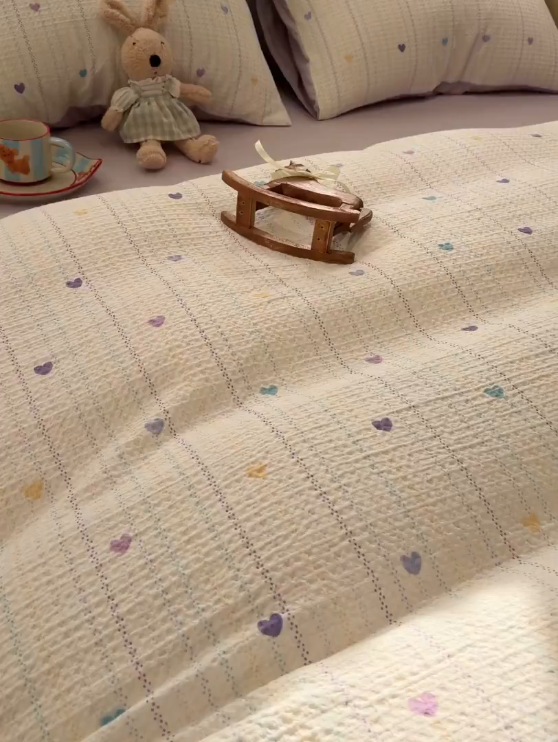 91家纺网 家纺一手货源 找家纺 （总）眠博士 2026新款A类全棉印花华夫格工艺四件套