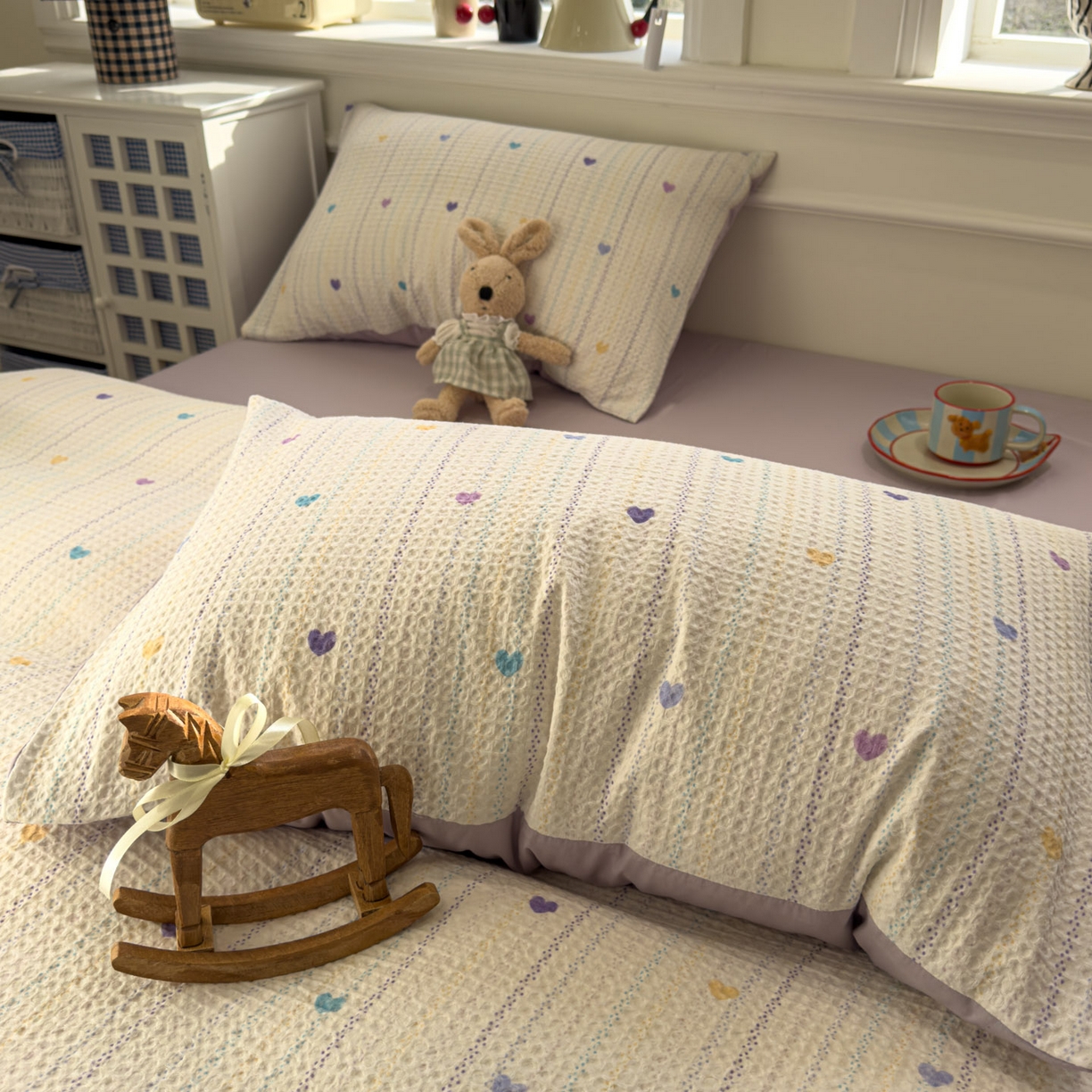 91家纺网 家纺一手货源 找家纺 （总）眠博士 2026新款A类全棉印花华夫格工艺四件套