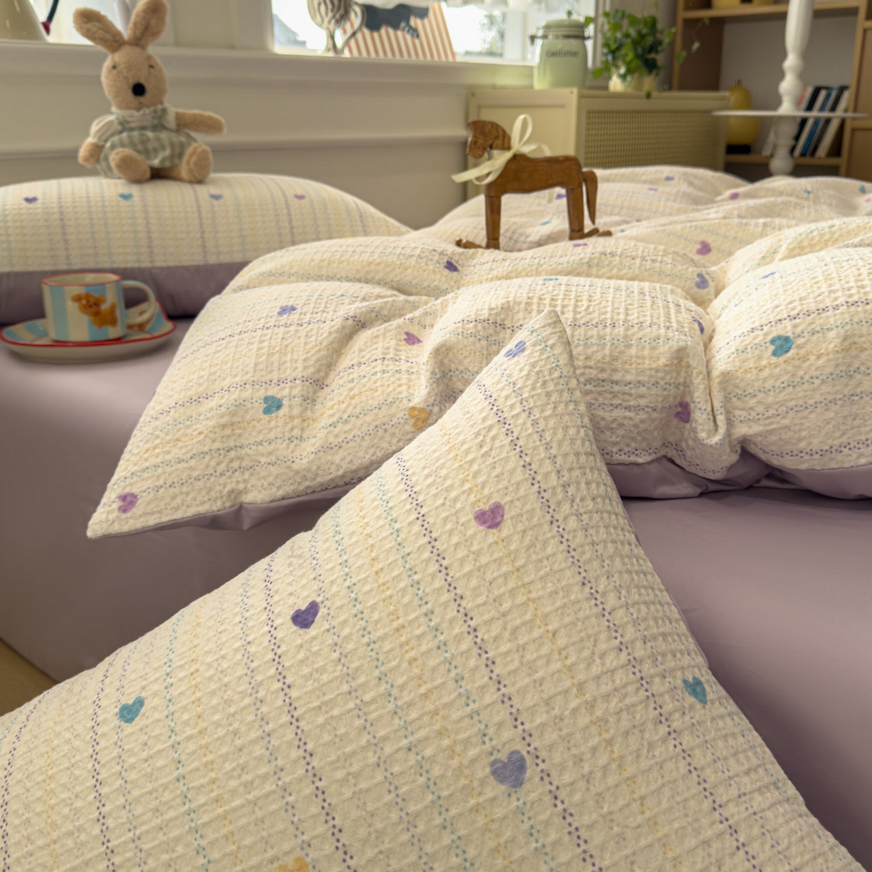 91家纺网 家纺一手货源 找家纺 （总）眠博士 2026新款A类全棉印花华夫格工艺四件套