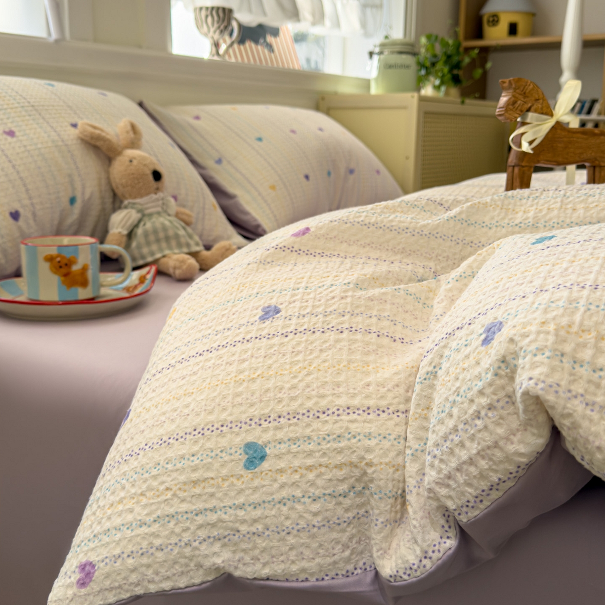 91家纺网 家纺一手货源 找家纺 （总）眠博士 2026新款A类全棉印花华夫格工艺四件套