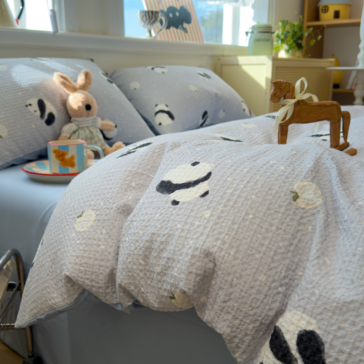 91家纺网 家纺一手货源 找家纺 （总）眠博士 2026新款A类全棉印花华夫格工艺四件套