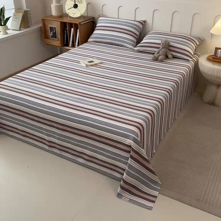 91家纺网 家纺一手货源 找家纺 芃成家纺 2026新款老粗布单床单 艾森