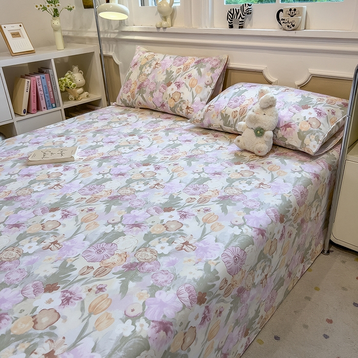 91家纺网 家纺一手货源 找家纺 芃成家纺 2026新款老粗布单床单 爱莎