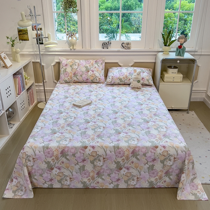 91家纺网 家纺一手货源 找家纺 芃成家纺 2026新款老粗布单床单 爱莎