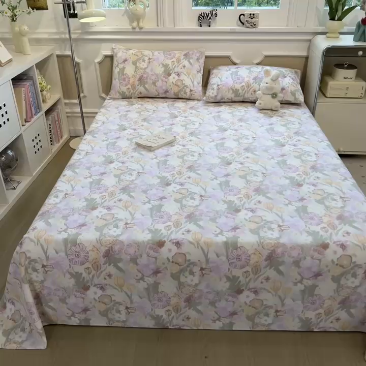 91家纺网 家纺一手货源 找家纺 芃成家纺 2026新款老粗布单床单 爱莎