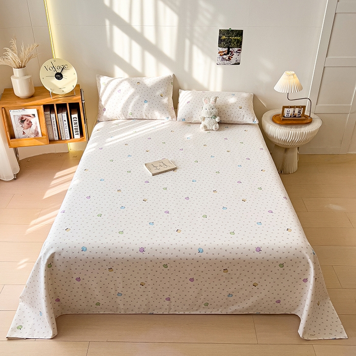 91家纺网 家纺一手货源 找家纺 芃成家纺 2026新款老粗布单床单 彩色南瓜