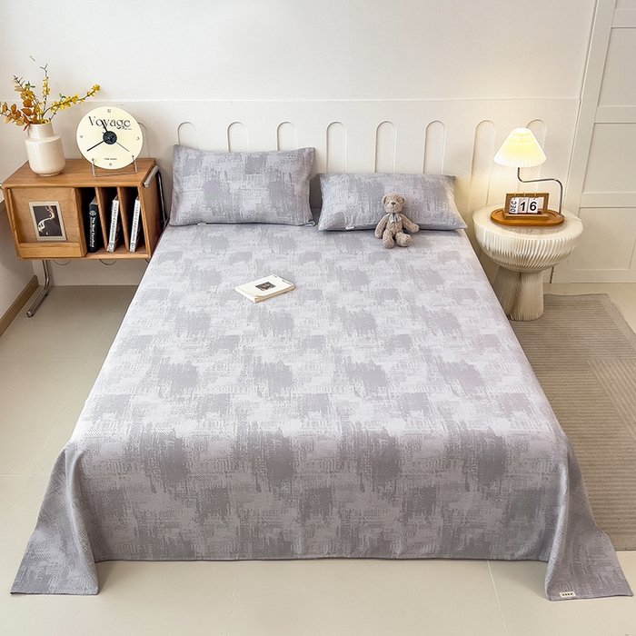 91家纺网 家纺一手货源 找家纺 芃成家纺 2026新款老粗布单床单 凡克-灰