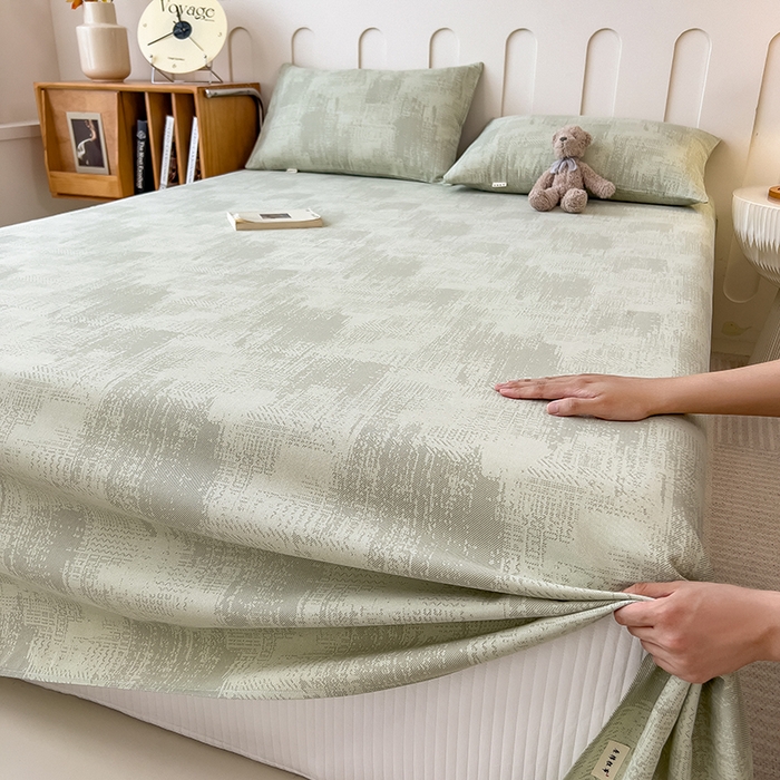 91家纺网 家纺一手货源 找家纺 芃成家纺 2026新款老粗布单床单 凡克-绿