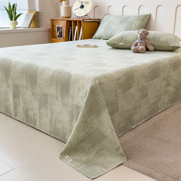 91家纺网 家纺一手货源 找家纺 芃成家纺 2026新款老粗布单床单 凡克-绿