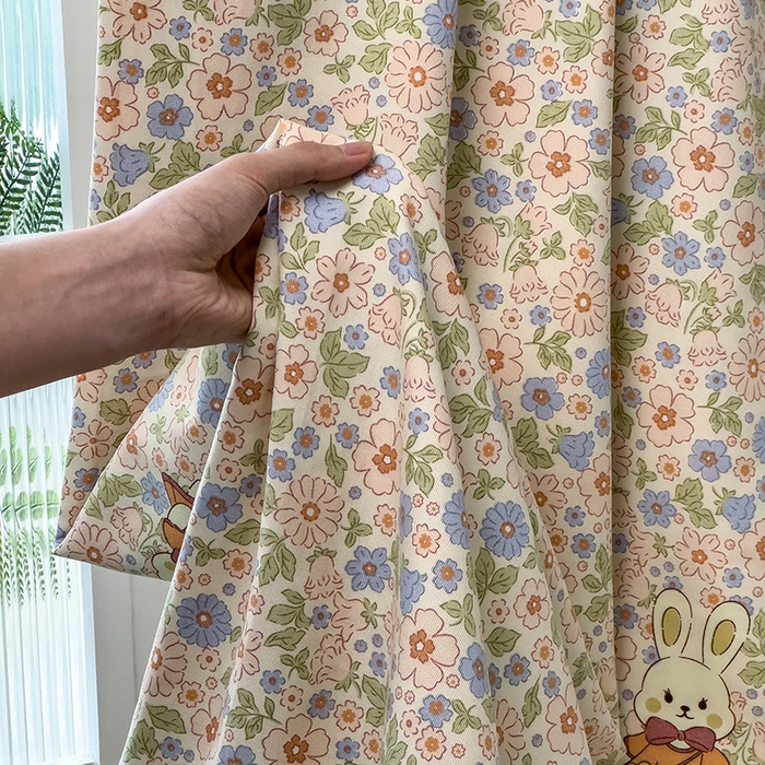 91家纺网 家纺一手货源 找家纺 芃成家纺 2026新款老粗布单床单 花园小兔