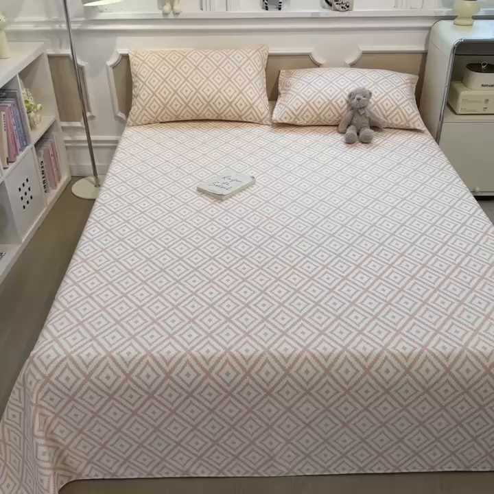 91家纺网 家纺一手货源 找家纺 芃成家纺 2026新款老粗布单床单 回忆