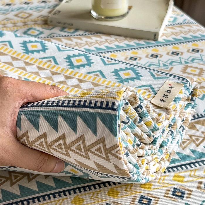 91家纺网 家纺一手货源 找家纺 芃成家纺 2026新款老粗布单床单 几何空间