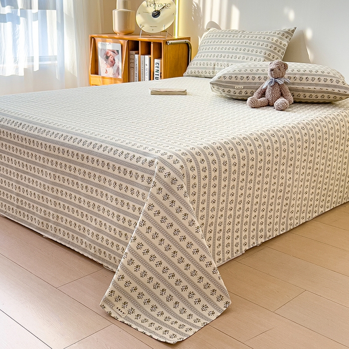 91家纺网 家纺一手货源 找家纺 芃成家纺 2026新款老粗布单床单 蓝色碎花