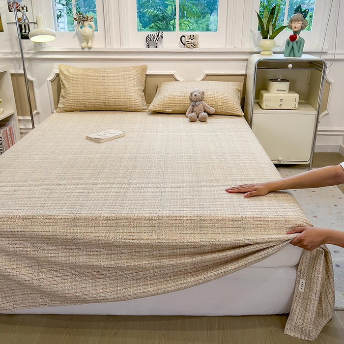 91家纺网 家纺一手货源 找家纺 芃成家纺 2026新款老粗布单床单 明沙