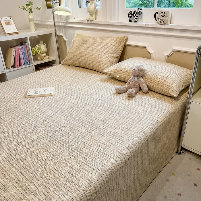 91家纺网 家纺一手货源 找家纺 芃成家纺 2026新款老粗布单床单 明沙