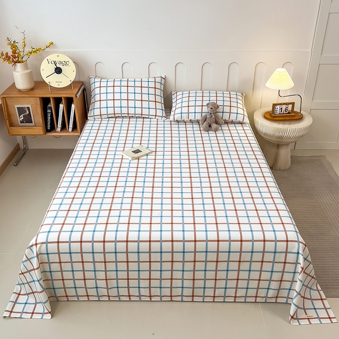 91家纺网 家纺一手货源 找家纺 芃成家纺 2026新款老粗布单床单 绅士品格