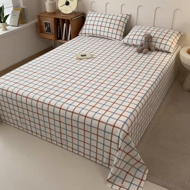 91家纺网 家纺一手货源 找家纺 芃成家纺 2026新款老粗布单床单 绅士品格