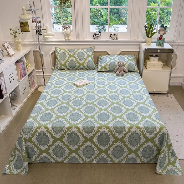 91家纺网 家纺一手货源 找家纺 芃成家纺 2026新款老粗布单床单 夏洛特