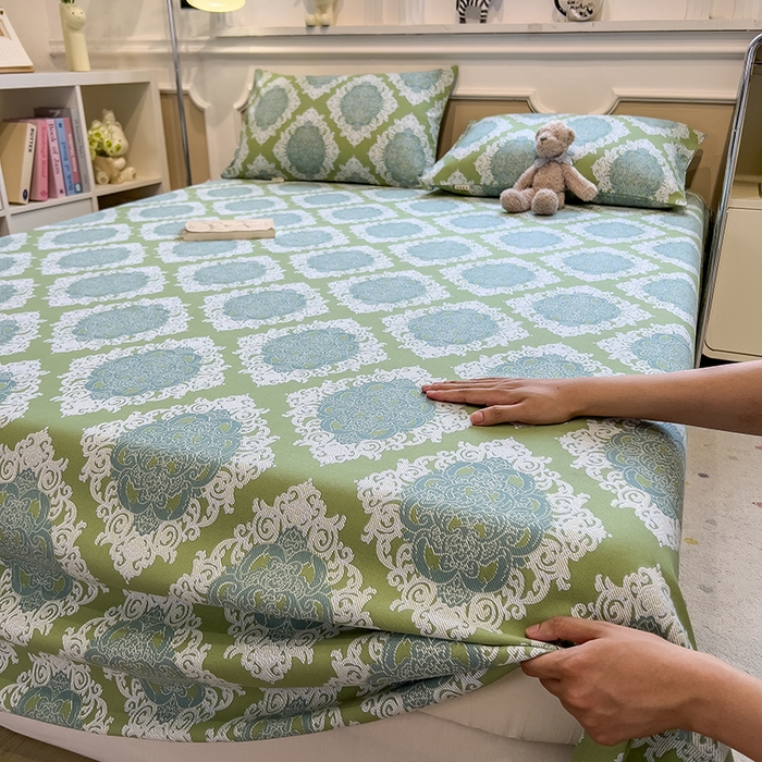 91家纺网 家纺一手货源 找家纺 芃成家纺 2026新款老粗布单床单 夏洛特