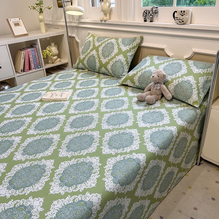 91家纺网 家纺一手货源 找家纺 芃成家纺 2026新款老粗布单床单 夏洛特