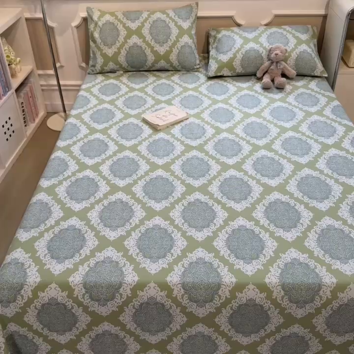 91家纺网 家纺一手货源 找家纺 芃成家纺 2026新款老粗布单床单 夏洛特