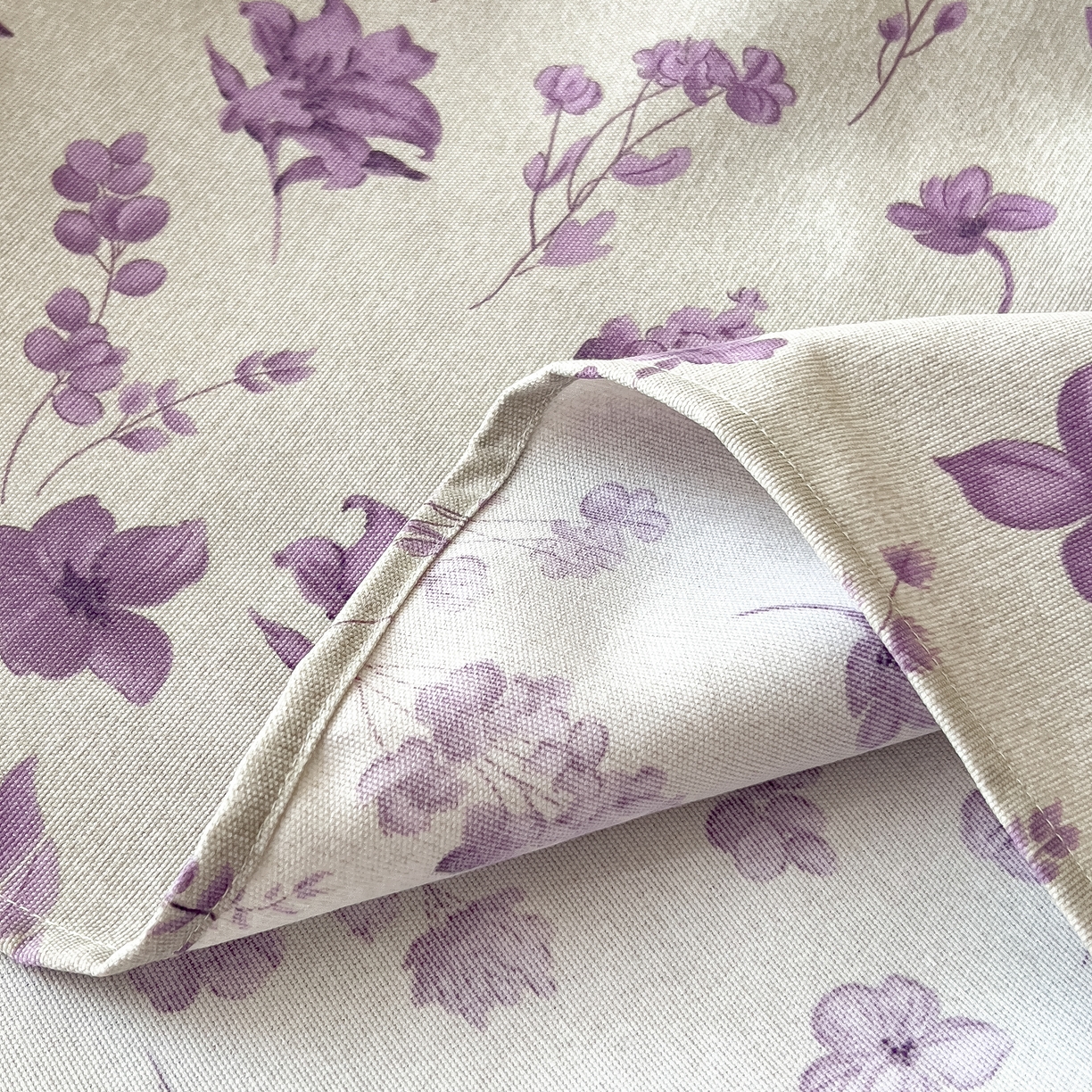 91家纺网 家纺一手货源 找家纺 芃成家纺 2026新款老粗布单床单 紫藤花