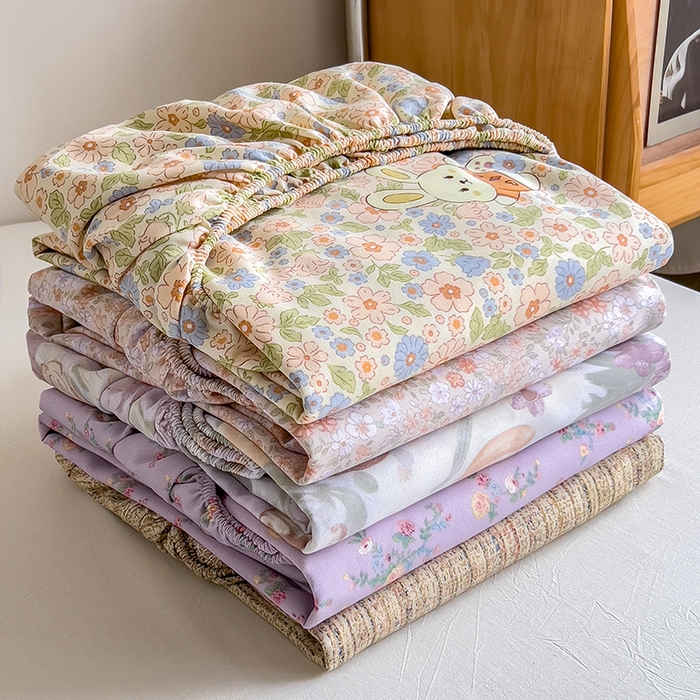 91家纺网 家纺一手货源 找家纺 芃成家纺 2026新款老粗布单床笠 组合图仅供展示