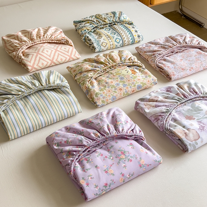 91家纺网 家纺一手货源 找家纺 芃成家纺 2026新款老粗布单床笠 组合图仅供展示