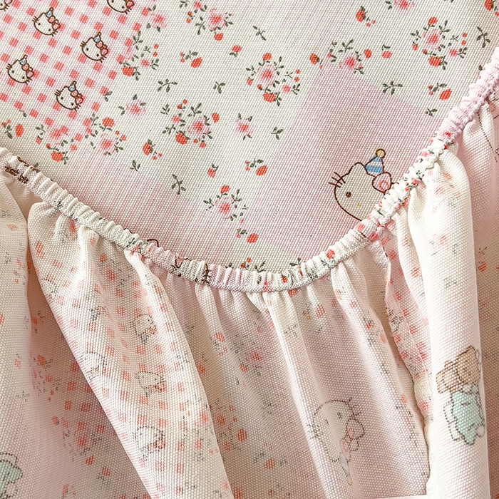 91家纺网 家纺一手货源 找家纺 芃成家纺 2026新款老粗布单床笠 hello猫