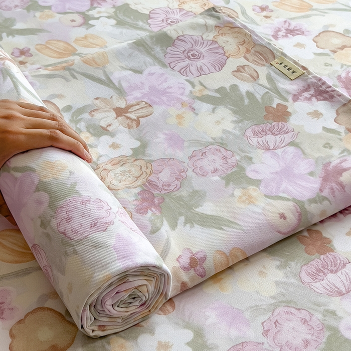 91家纺网 家纺一手货源 找家纺 芃成家纺 2026新款老粗布单床笠 爱莎