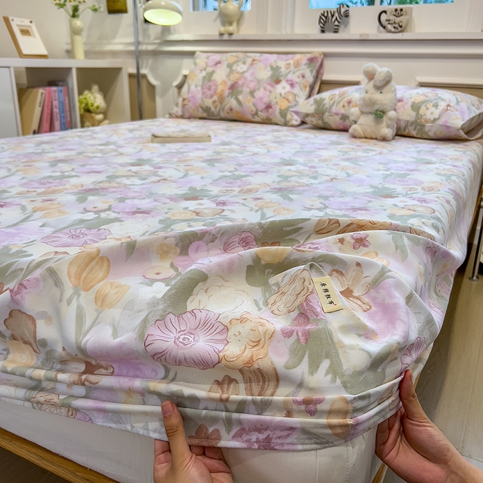 91家纺网 家纺一手货源 找家纺 芃成家纺 2026新款老粗布单床笠 爱莎