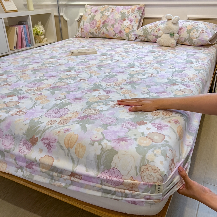 91家纺网 家纺一手货源 找家纺 芃成家纺 2026新款老粗布单床笠 爱莎