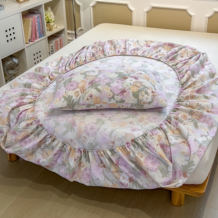 91家纺网 家纺一手货源 找家纺 芃成家纺 2026新款老粗布单床笠 爱莎