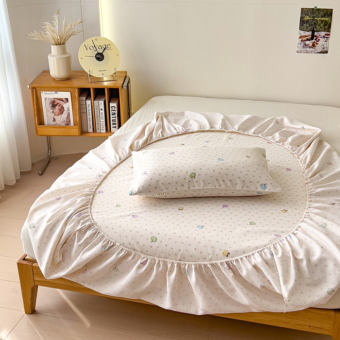 91家纺网 家纺一手货源 找家纺 芃成家纺 2026新款老粗布单床笠 彩色南瓜