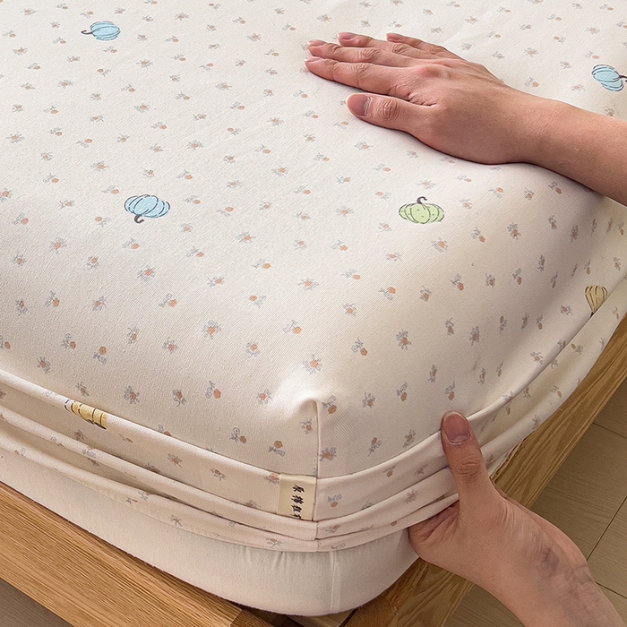 91家纺网 家纺一手货源 找家纺 芃成家纺 2026新款老粗布单床笠 彩色南瓜