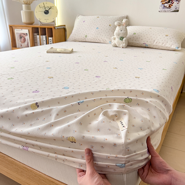 91家纺网 家纺一手货源 找家纺 芃成家纺 2026新款老粗布单床笠 彩色南瓜