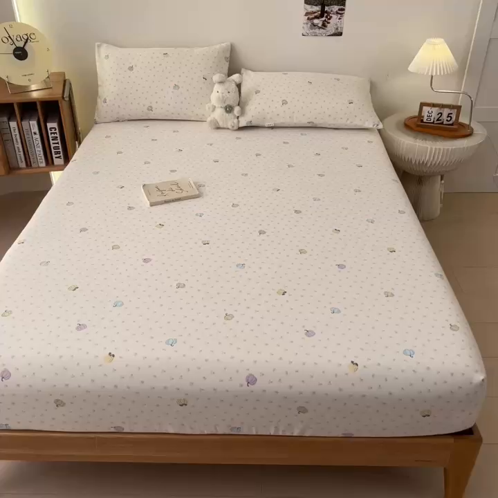 91家纺网 家纺一手货源 找家纺 芃成家纺 2026新款老粗布单床笠 彩色南瓜