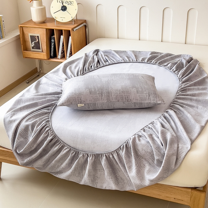 91家纺网 家纺一手货源 找家纺 芃成家纺 2026新款老粗布单床笠 凡克-灰