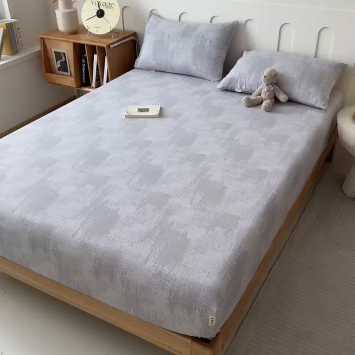 91家纺网 家纺一手货源 找家纺 芃成家纺 2026新款老粗布单床笠 凡克-灰