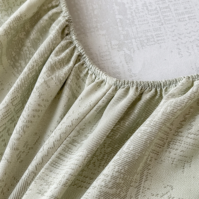 91家纺网 家纺一手货源 找家纺 芃成家纺 2026新款老粗布单床笠 凡克-绿