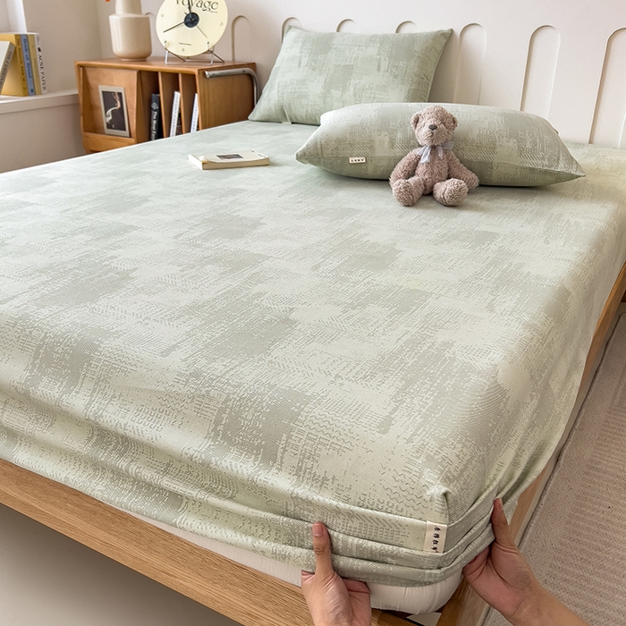 91家纺网 家纺一手货源 找家纺 芃成家纺 2026新款老粗布单床笠 凡克-绿