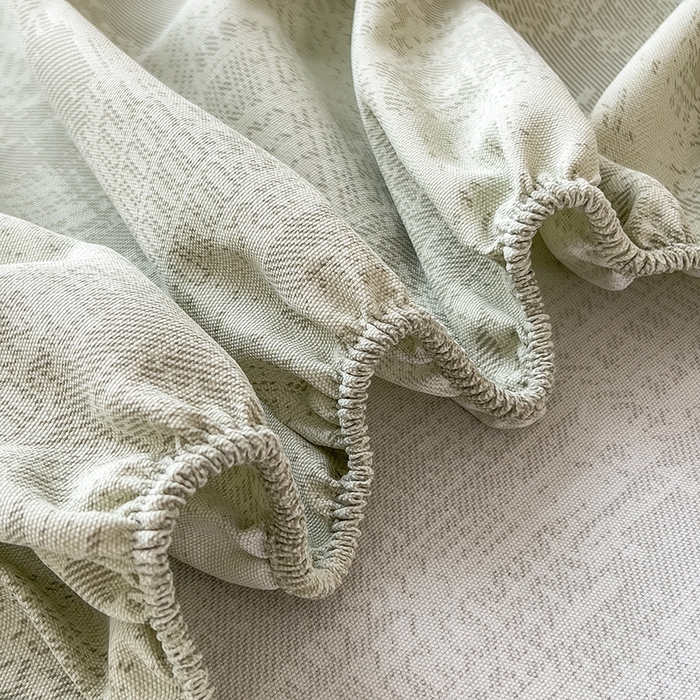 91家纺网 家纺一手货源 找家纺 芃成家纺 2026新款老粗布单床笠 凡克-绿