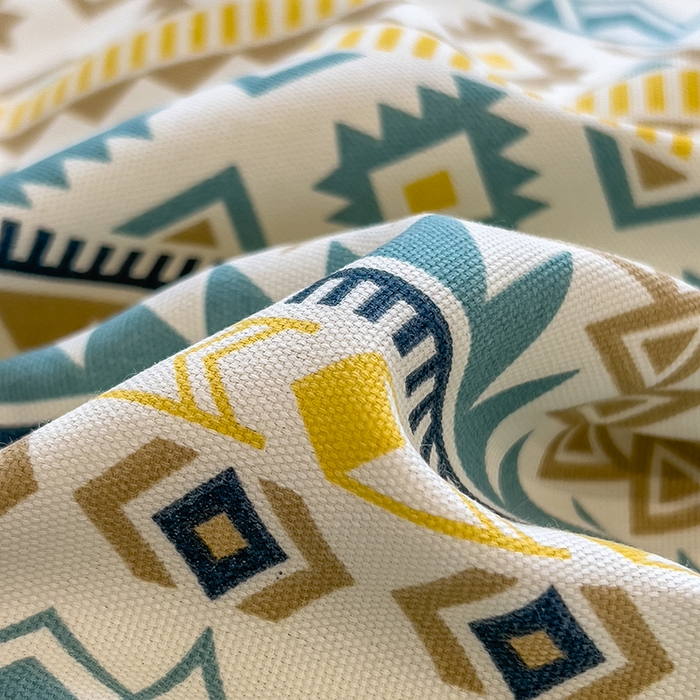 91家纺网 家纺一手货源 找家纺 芃成家纺 2026新款老粗布单床笠 几何空间