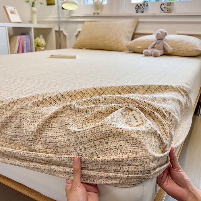 91家纺网 家纺一手货源 找家纺 芃成家纺 2026新款老粗布单床笠 明沙