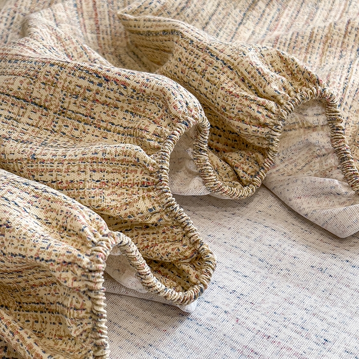 91家纺网 家纺一手货源 找家纺 芃成家纺 2026新款老粗布单床笠 明沙