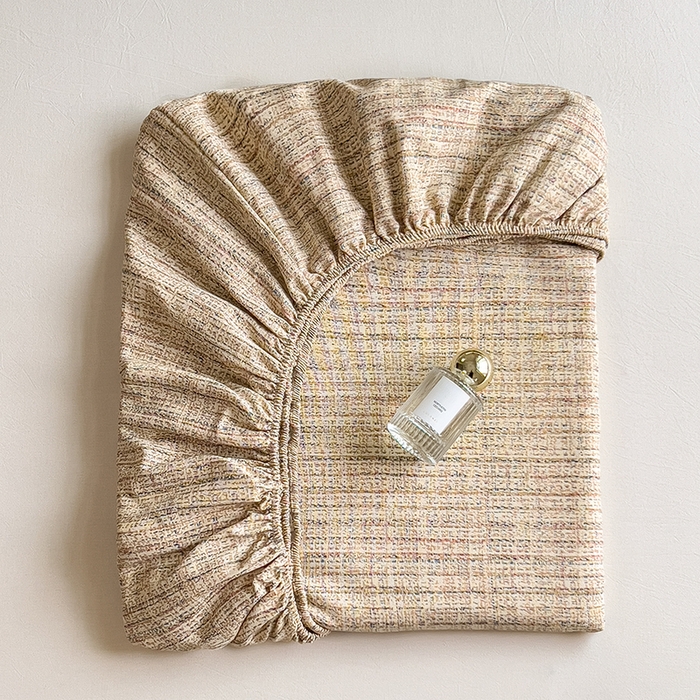 91家纺网 家纺一手货源 找家纺 芃成家纺 2026新款老粗布单床笠 明沙